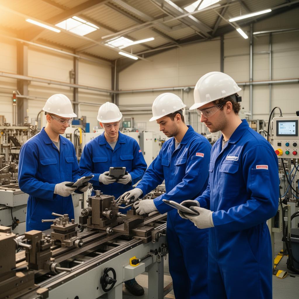 Team vakmensen in Nederlandse productieomgeving